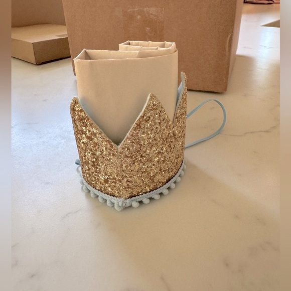 Baby Boy Embroidered First Birthday Crown - Picture 3 of 4